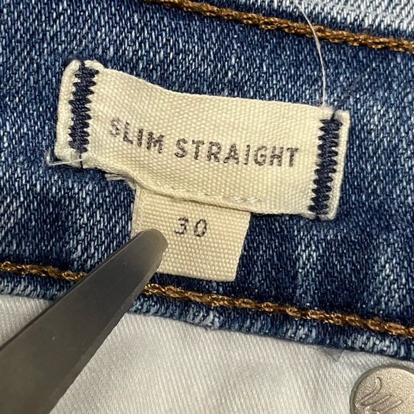 Madewell Women's Slim Straight Leg Jeans Button Front Size 30 - Picture 12 of 14